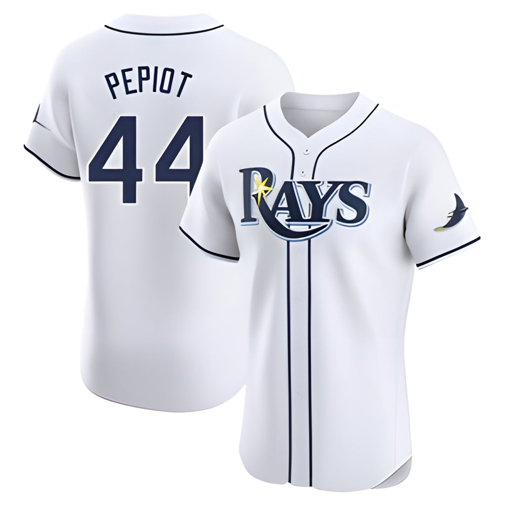 T.Bay Rays #44 Ryan Pepiot Player White Home Limited Elite Fdoa Stitched Jerseys