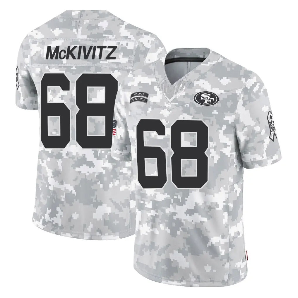 SF.49ers #68 Colton McKivitz Player Arctic Camo Limited Salute To Service Home Game Gdoa Stitched Jerseys