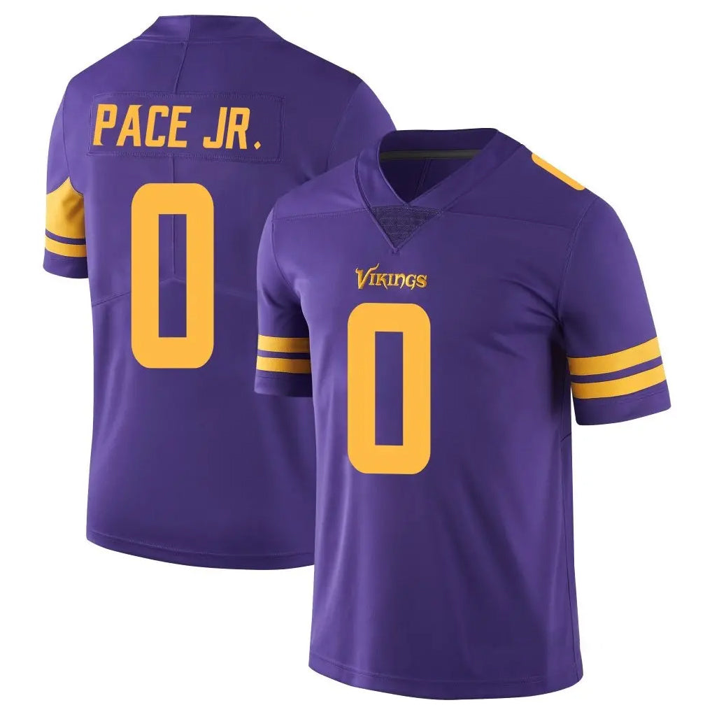 M.Vikings #0 Ivan Pace Jr. Player Purple Limited Color Rush Home Game Gdoa Stitched Jerseys