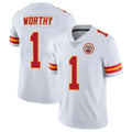 KC.Chiefs #1 Xavier Worthy Player White Limited Vapor Untouchable Home Game Gdoa Stitched Jerseys