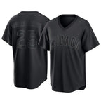 C.Cubs #25 Mois¨¦s Ballesteros Player Black T-shirt Home Game Gdoa Stitched Jerseys