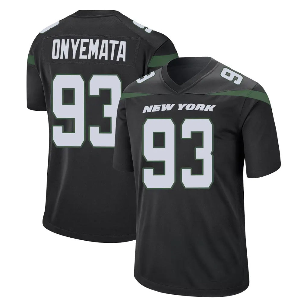 NY.Jets #93 David Onyemata Player Stealth Black Home Game Gdoa Stitched Jerseys