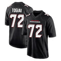 H.Texans #72 Tommy Togiai Player Carbon Black Fashion Home Game Gdoa Stitched Jerseys