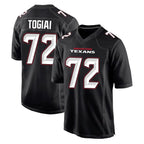 H.Texans #72 Tommy Togiai Player Carbon Black Fashion Home Game Gdoa Stitched Jerseys
