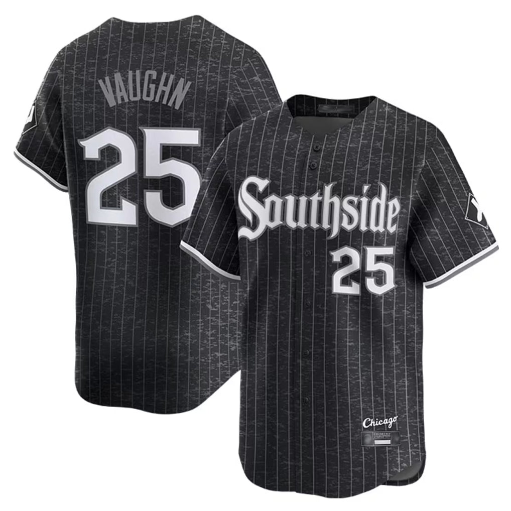 C.White Sox #25 Andrew Vaughn Player Black City Connect Limited Home Gdoa Stitched Jerseys