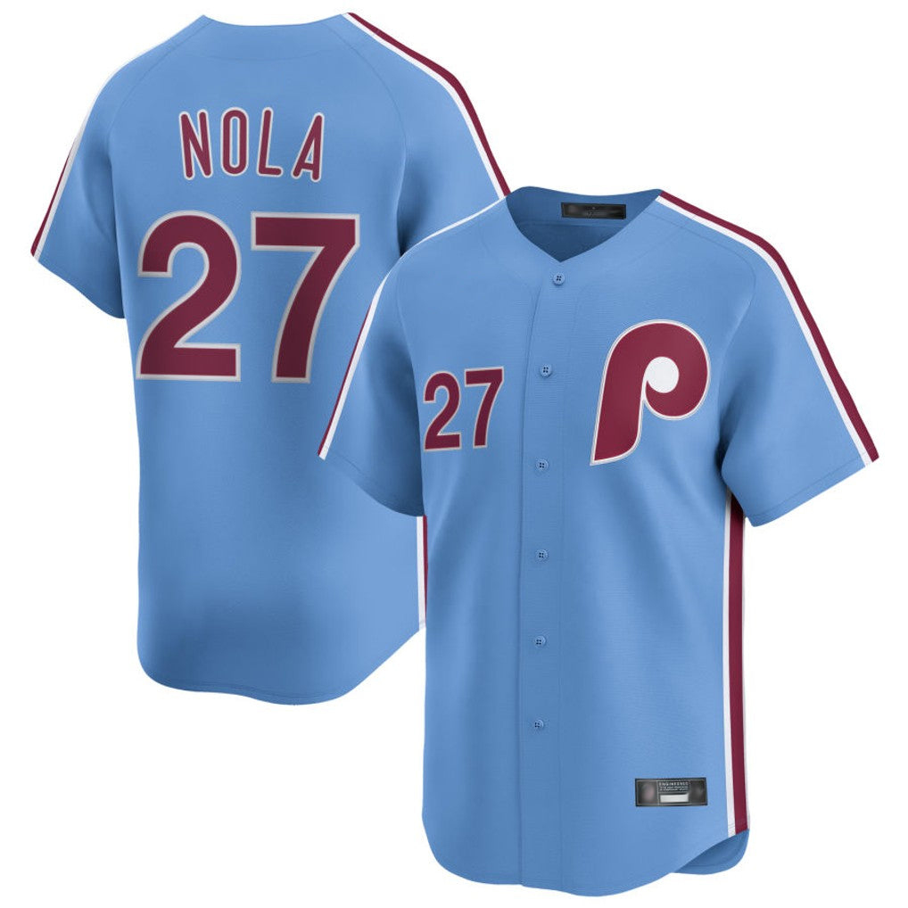 P.Phillies #27 Aaron Nola Player Light Blue Home Limited Fdoa Stitched Jerseys
