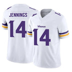 M.Vikings #14 Jauan Jennings Player White Limited Vapor F.U.S.E. Home Game Gdoa Stitched Jerseys