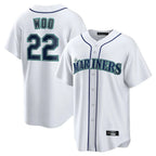 S.Mariners #22 Bryan Woo Player White Home Game Fdoa Stitched Jerseys