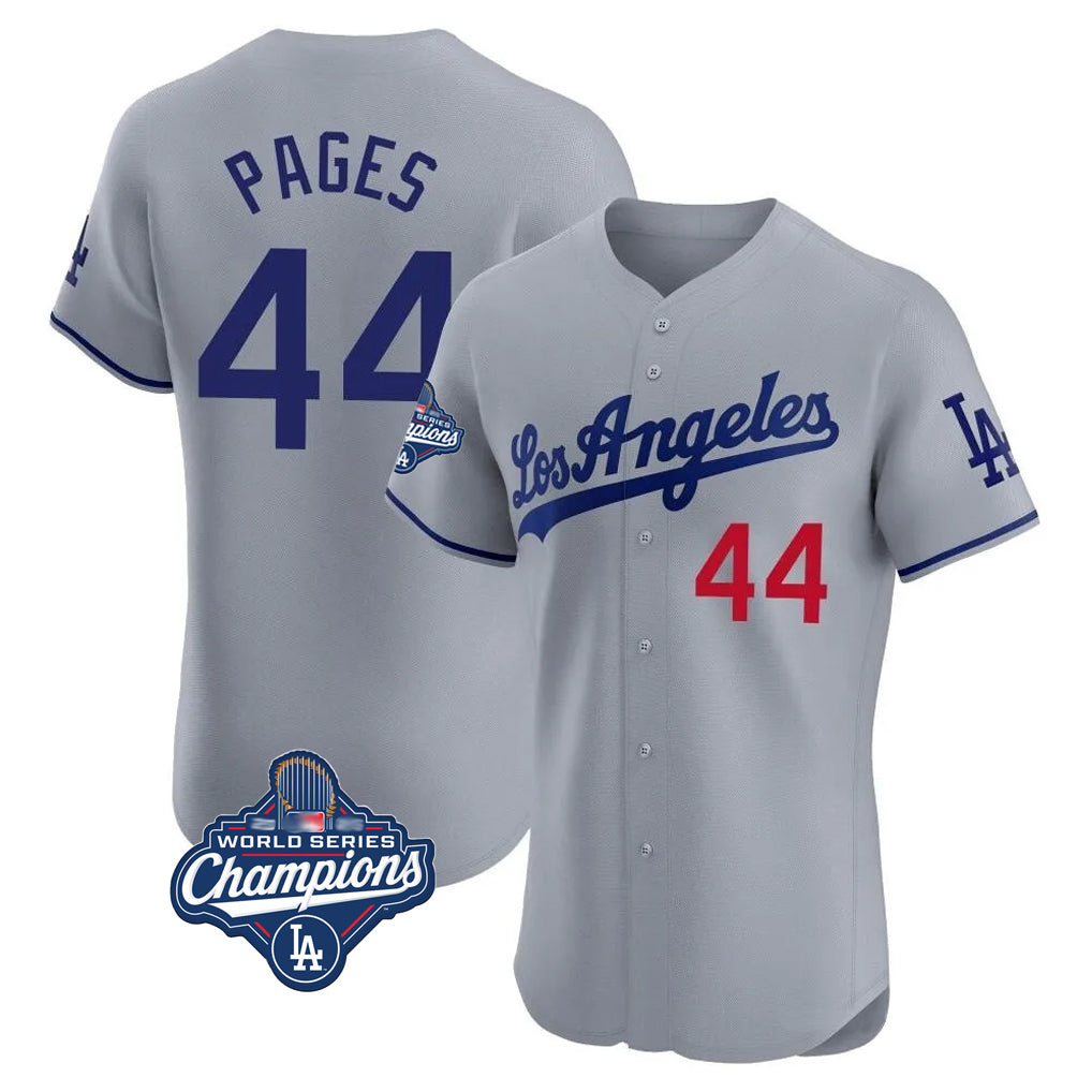 LA.Dodgers #44 Andy Pages Player Gray World Series Meet Limited Elite Home Fdoa Stitched Jerseys