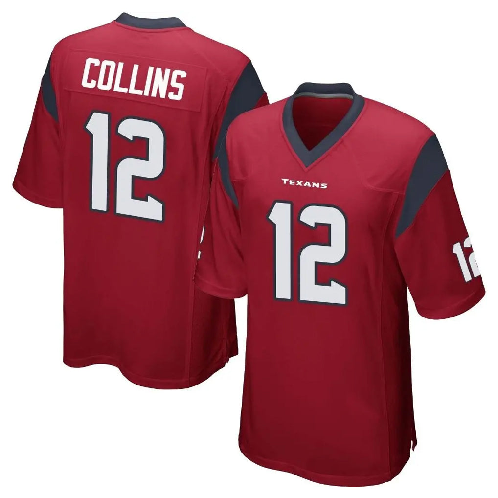 H.Texans #12 Nico Collins Player Red Home Game Gdoa Stitched Jerseys