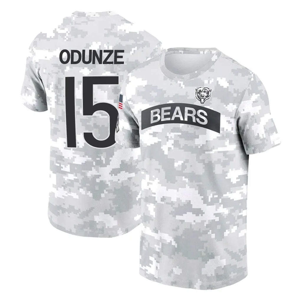 C.Bears #15 Rome Odunze Player Arctic Camo Salute to Service Performance T-Shirt Limited Gdoa Stitched Jerseys