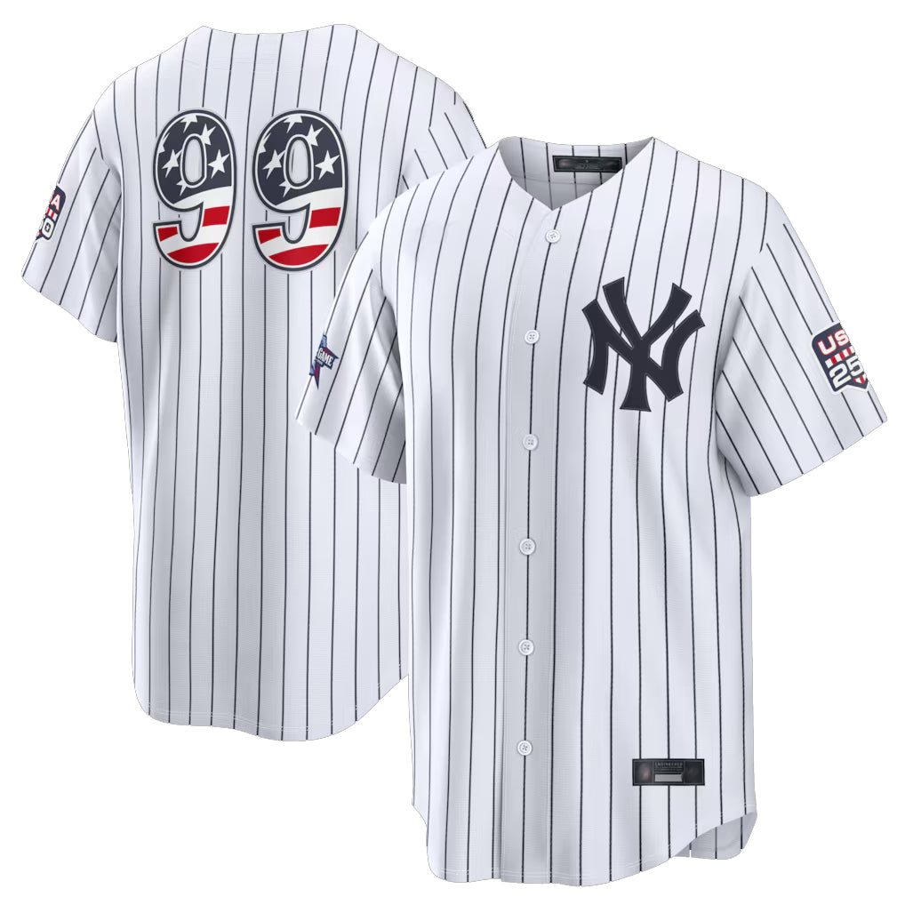 NY.Yankees #99 Aaron Judge Player White 2026 All-Star Edition Stars & Stripes Home Game Gdoa250Ys Stitched Jerseys