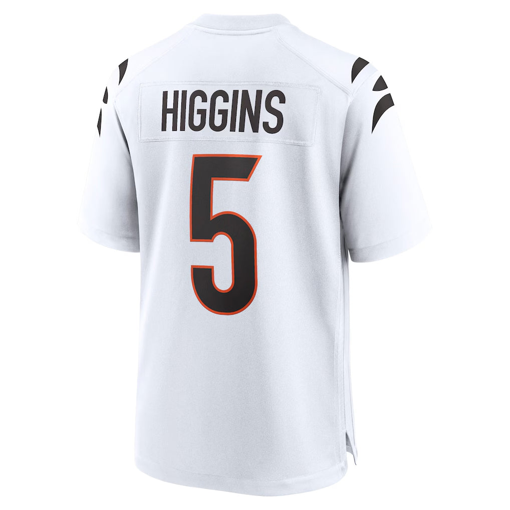 C.Bengals #5 Tee Higgins Player White Home Game Gdoa Stitched Jerseys