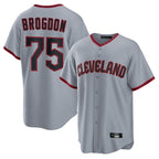 C.Guardians #75 Connor Brogdon Player Gray Home Game Gdoa Stitched Jerseys