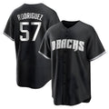 A.Diamondbacks #57 Eduardo Rodriguez Player Black White Replica Alternate Stitched Jersey