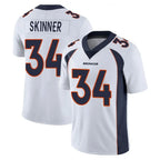 D.Broncos #34 JL Skinner Player White Vapor Untouchable Limited Home Game Gdoa Stitched Jerseys