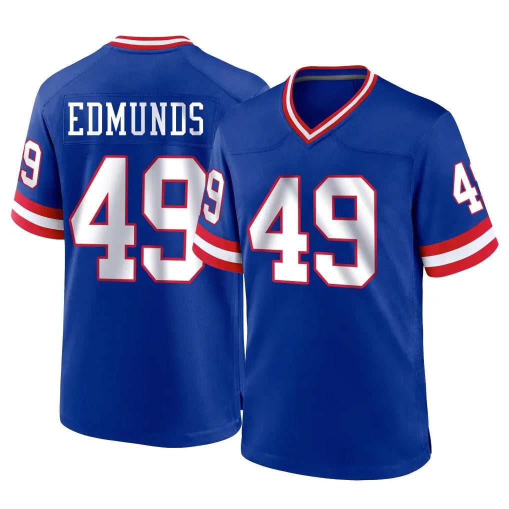 NY.Giants #49 Tremaine Edmunds Player Royal Classic Home Game Gdoa Stitched Jerseys