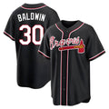 A.Braves #30 Drake Baldwin player Black Replica Fashion Out Stitched Jerseys
