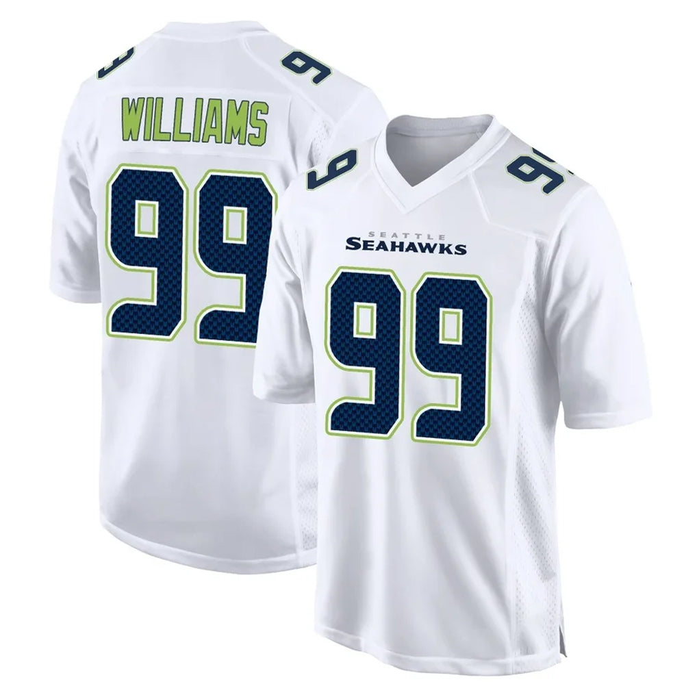 S.Seahawks #99 Leonard Williams Player White Tundra Fashion Home Game Gdoa Stitched Jerseys