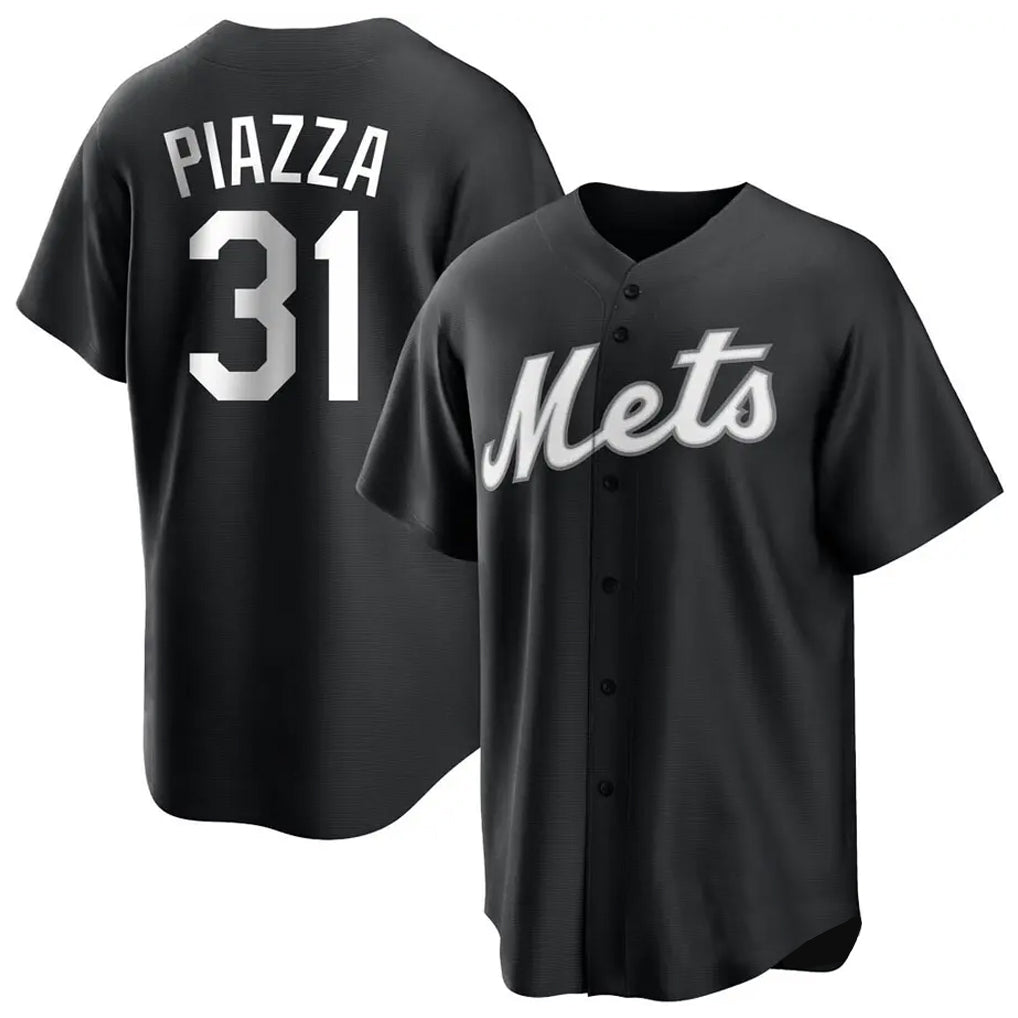 NY.Mets #31 Mike Piazza Player Black Home Game Fdoa Stitched Jerseys