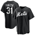 NY.Mets #31 Mike Piazza Player Black Home Game Fdoa Stitched Jerseys