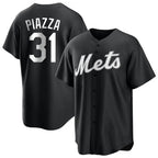 NY.Mets #31 Mike Piazza Player Black Home Game Fdoa Stitched Jerseys