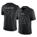 LA.Chargers #70 Rashawn Slater Player Black Limited Reflective Home Game Gdoa Stitched Jerseys