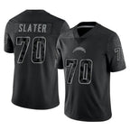 LA.Chargers #70 Rashawn Slater Player Black Limited Reflective Home Game Gdoa Stitched Jerseys