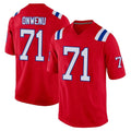 NE.Patriots #71 Mike Onwenu Player Red Home Game Gdoa Stitched Jerseys