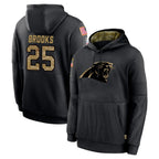 C.Panthers #25 Jonathon Brooks Player Black Salute to Service Pullover Hoodies Limited Game Gdoa Stitched Jerseys