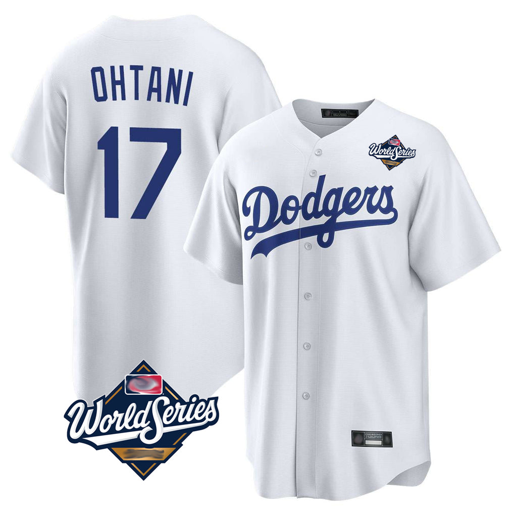 LA.Dodgers #17 Shohei Ohtani Player White World Series Game Home Fdoa Stitched Jerseys