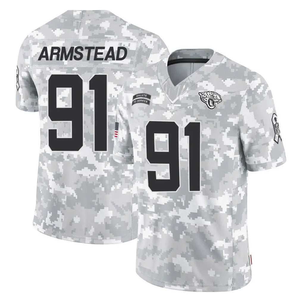 J.Jaguars #91 Arik Armstead Player Arctic Camo Salute To Service Limited Game Gdoa Stitched Jerseys