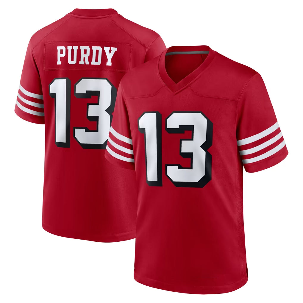 SF.49ers #13 Brock Purdy Player Red Limited Alternate Home Game Gdoa Stitched Jerseys