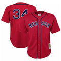 B.Red Sox #34 David Ortiz Player Red Mitchell & Ness Cooperstown Collection Mesh Home Gdoa Stitched Jerseys