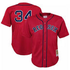 B.Red Sox #34 David Ortiz Player Red Mitchell & Ness Cooperstown Collection Mesh Home Gdoa Stitched Jerseys