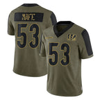 C.Bengals #53 Boye Mafe Player Olive Salute to Service Game Gdoa Stitched Jerseys