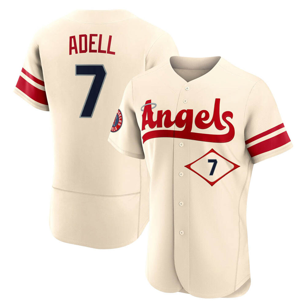 LA.Angels #7 Jo Adell Player Cream City Connect Limited ELite Home Fdoa Stitched Jerseys