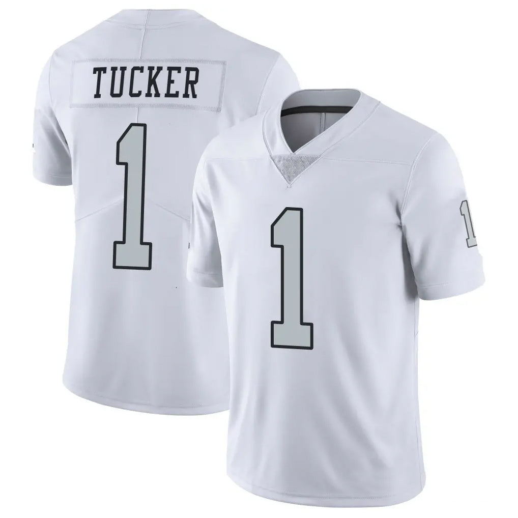 LV.Raiders #1 Tre Tucker Player White Limited Color Rush Home Game Gdoa Stitched Jerseys