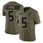 H.Texans #5 Jalen Pitre Player Olive 2025 Salute To Service Limited Game Stitched Jerseys