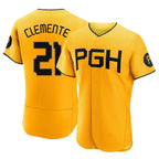 P.Pirates #21 Roberto Clemente Player Gold City Connect Home Limited Elite Fdoa Stitched Jerseys