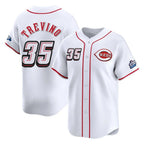 C.Reds #35 Jose Trevino Player White Speedway Classic Home Limited Gdoa Stitched Jerseys
