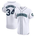 S.Mariners #34 Felix Hernandez Player White Home Limited Elite Fdoa Stitched Jerseys