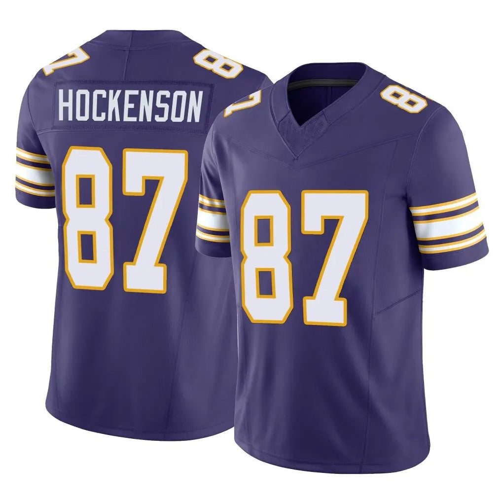 M.Vikings #87 T.J. Hockenson Player Purple Limited Classic Vapor F.U.S.E. Home Game Gdoa Stitched Jerseys