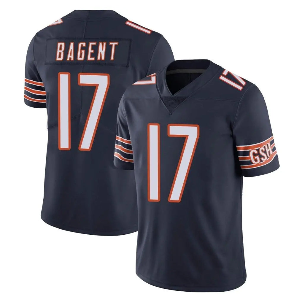 C.Bears #17 Tyson Bagent Player Navy Vapor Untouchable Limited Home Game Gdoa Stitched Jerseys