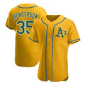 Athletics #35 Rickey Henderson Player Gold Authentic Alternate Stitched Jersey