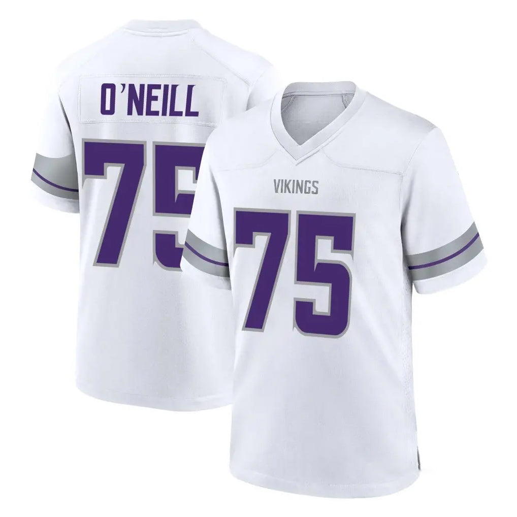 M.Vikings #75 Brian O'Neill Player White Alternate Home Game Gdoa Stitched Jerseys