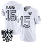 LV.Raiders #15 Fernando Mendoza Player White 2026 Vapor Limited Home Game Gdoa Stitched Jerseys