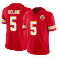 KC.Chiefs #5 Mansoor Delane Player Red Limited Vapor F.U.S.E. Home Game Gdoa Stitched Jerseys