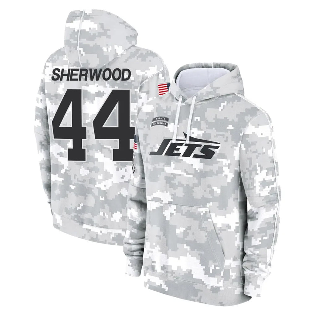 NY.Jets #44 Jamien Sherwood Player Arctic Camo Salute to Service Pullover Hoodies Limited Game Gdoa Stitched Jerseys
