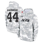 NY.Jets #44 Jamien Sherwood Player Arctic Camo Salute to Service Pullover Hoodies Limited Game Gdoa Stitched Jerseys
